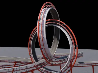 3D Stunt Track Acrobatic Track Low-poly 3D model
