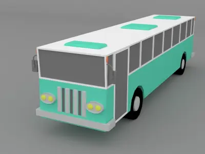 lowpoly bus school 3D model