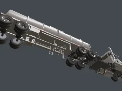 Kenworth T800 Oil Truck Low-poly 3D model