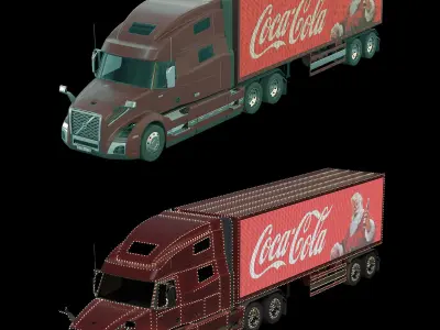 Volvo VNL Vinyl 760 Santa Tractor Truck 3D model