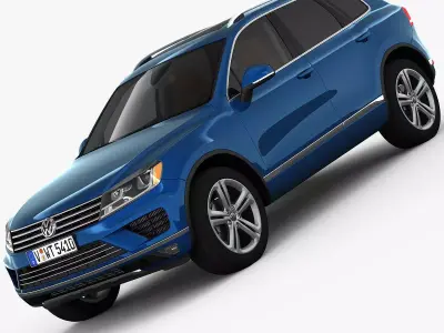Volkswagen Touareg 2015 detailed interior 3D model