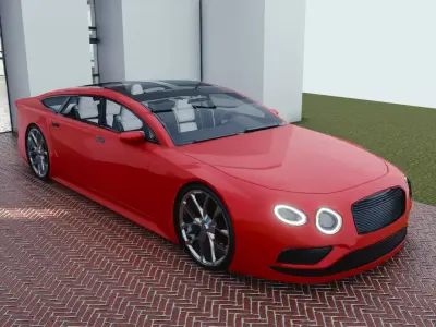 BLENDER EEVEE Brandless Extended Wheelbase 4 door coupe Low-poly 3D model