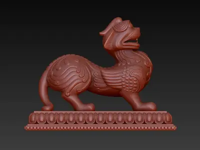 3D Chinese Dragon Statuette 3D model