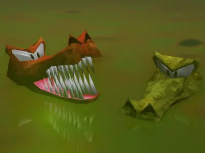 KrockHeads and more itens from DKC2 - N64 version Low-poly 3D model