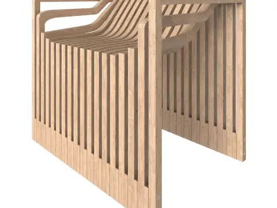 Wooden chair Low-poly 3D model