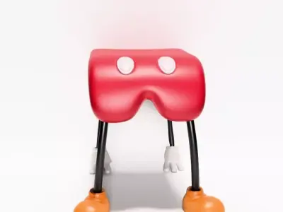  Mickey Pants Bedside Table Chair Props Second Life toy 3D print model