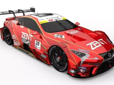 Lexus LC500 SuperGT JGTC Low-poly 3D model