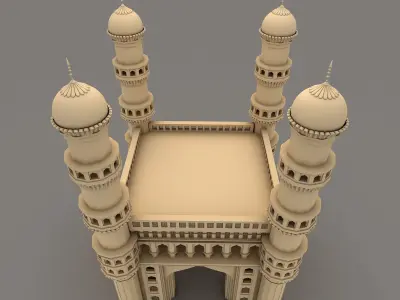 Charminar hyderabad gate 3D model