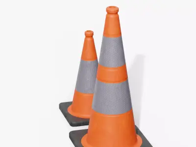 Traffic Cone Low-poly 3D model