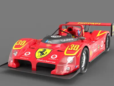 Ferrari 333 SP Racing car Low-poly 3D model