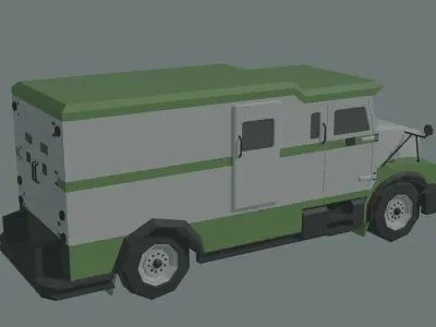 Bank car lowpoly stylized Low-poly 3D model