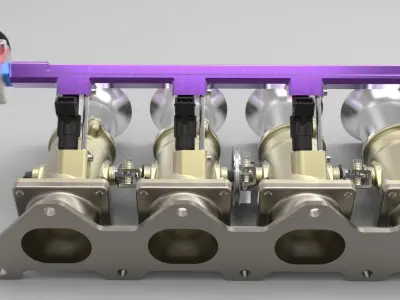 Individual throttle bodies 3D model