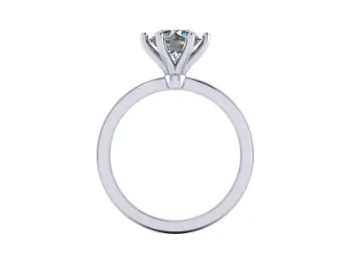 Solitaire Diamond Women Ring R12 3D print model