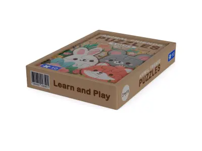 Cars and action games Puzzle Set Low-poly 3D model