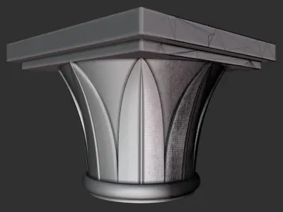 9 Romanic and Gothic capitals 3D model