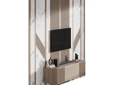 Modern TV Wall 040 3D model
