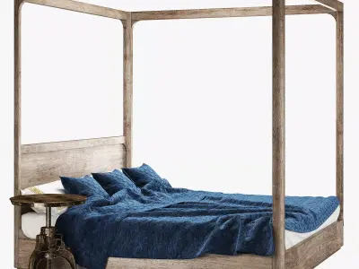 Restoration hardware martens four-poster bed 3D model