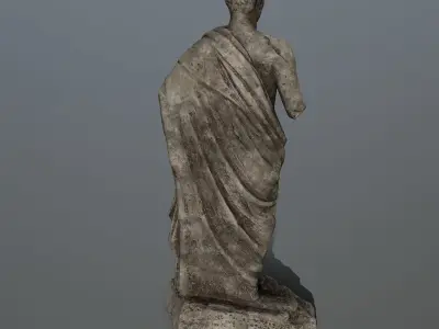 statue 5 roman with cloak Low-poly 3D model