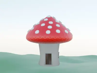 Mushroom house Free low-poly 3D model