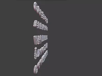 set of 39 Small Geometric Tribal 3D Models Jewelry Game Design  3D print model