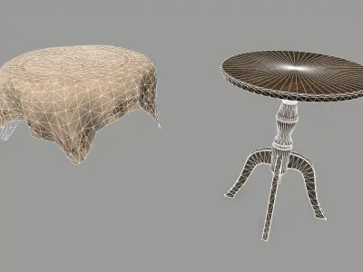 Table with pattern Low-poly 3D model