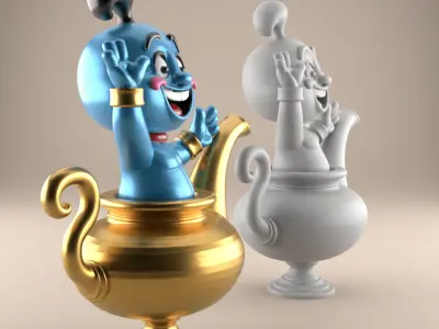 Fun Genie Lamp 3D STL File for Desk Decor Toys 3 3D print model