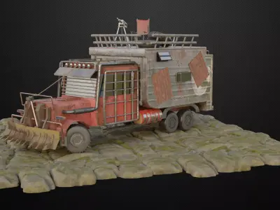 Apocalypse Car Low-poly 3D model