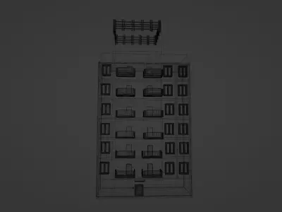 Monolithic multi-storey building 3D model