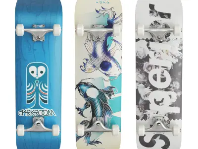 Skateboards skateboard with owl 3D model