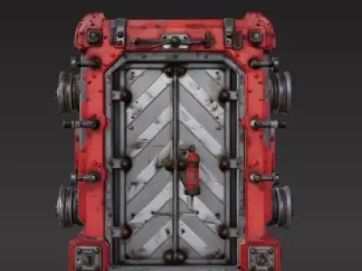 futuristic sci-fi door  3D print model