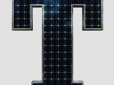 Solar Panel Letter - T 3D model