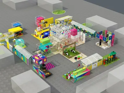 site of activity Low-poly 3D model