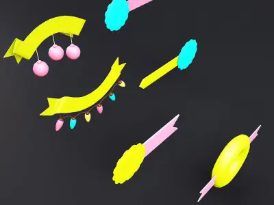 Decoration items 3d model  Low-poly 3D model