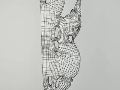 Gilded Wood Carving in the Form of Naga 3D model