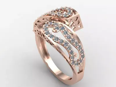 Two Head Women Ring 3DM Womens Ring 3d models 3D print model 3D print model 26