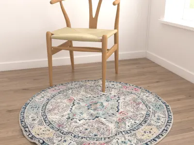 Round Rug Set 219 3D model