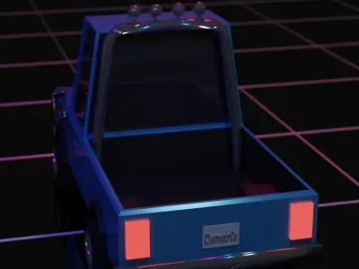 Low Poly Pickup Truck Low-poly 3D model