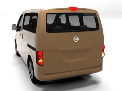 NISSAN EVALIA NV-200 LOWPOLY Low-poly 3D model
