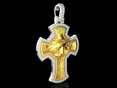 JESUS With Diamonds Pendant N3 3D print model