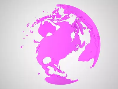 Globe Shell Pink 3D model