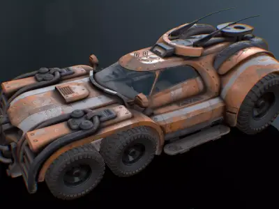 Marauder - Derelict Tug Vehicle Low-poly 3D model