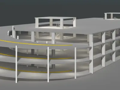 Parking garage building in structure 25-26 3D model