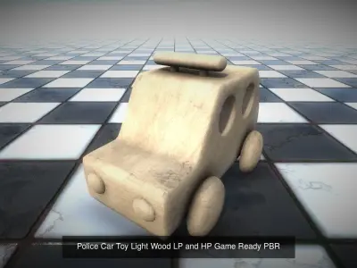 Game Ready Wooden Toy Vehicles Collection Low Poly 3D Model Pack