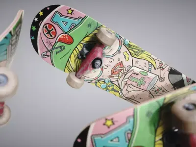 Skateboard two skateboards 3D model