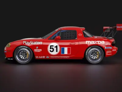 MX-5 NBFL Miata 2000 LeMans Livery Low-poly 3D model