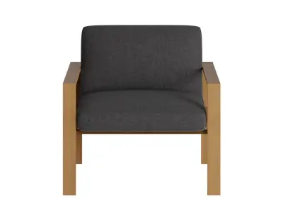 Grey Fabric Armchair 3D model
