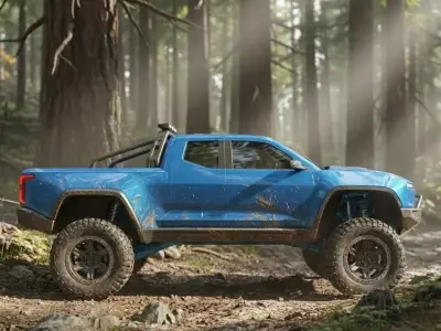 Blue Off-Road Pickup Truck 4x4 Model low poly  Low-poly 3D model