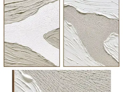 Plaster Two Photo Frame 495 Low-poly 3D model