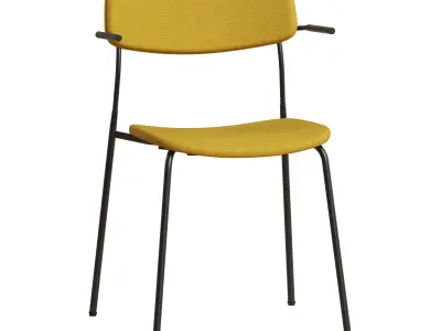 Ella Chair Upholstered Four Leg Base Short Armrests by Martela 3D model