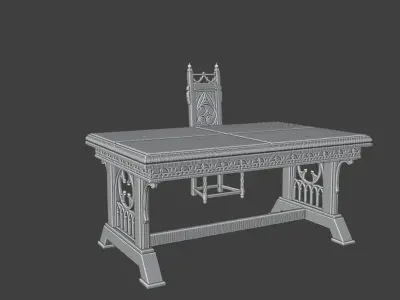 Table and chairs 3D print model